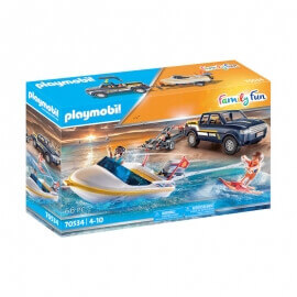 Playmobil Family Fun - Φορτηγάκι με Τρέιλερ και Ταχύπλοο (70534)