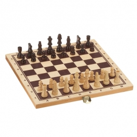Σκάκι-Τάβλι-Ντάμα με Ξύλινα Πιόνια και Πούλια 30x30 εκ.