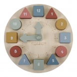 Ξύλινο Ρολόι με Αριθμούς Ενσφηνώματα - Little Dutch (7063)