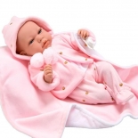 Μωρό Elegance Andie Rosa 40cm με ρεαλιστικό Βάρος και Κουβερτάκι - Munecas Arias (60703)