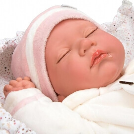 Μωρό Νεογέννητο Reborn Macarena 45 εκ με Κλειστά Μάτια - Munecas Arias (98116)
