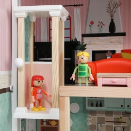 Ξύλινο Κουκλόσπιτο Dream House με Έπιπλα και Πισίνα - Top Bright (120426)