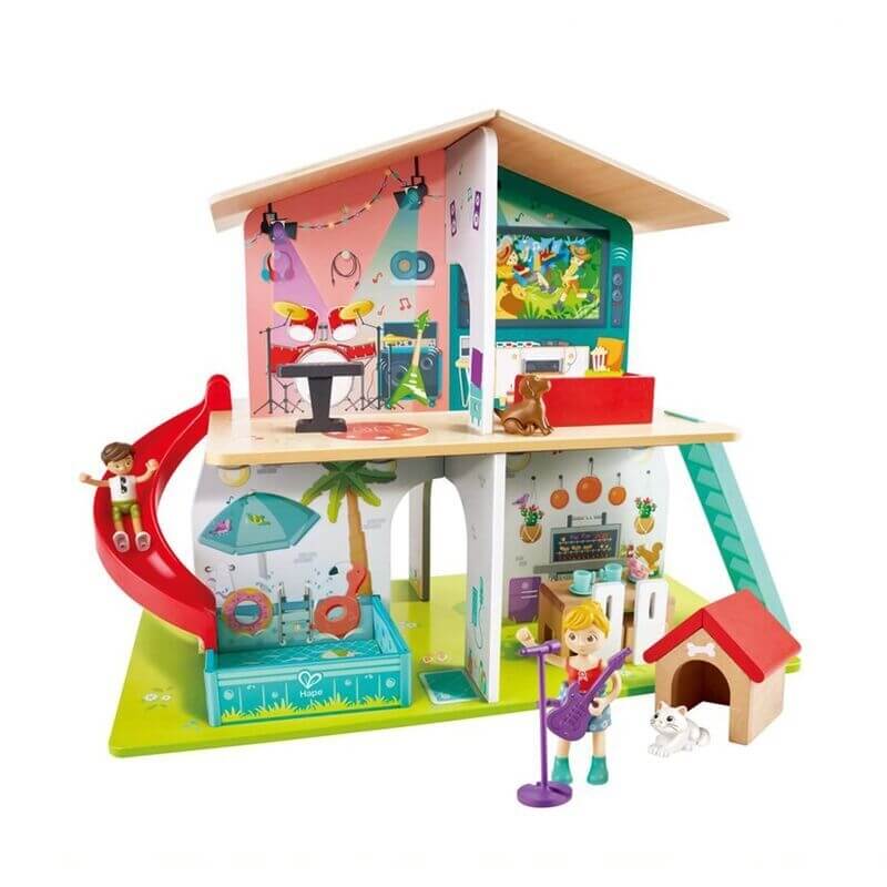 Ξύλινο Κουκλόσπιτο με 8 Δωμάτια και Ήχους - Hape Happy Family (E3411) Ξύλινο Κουκλόσπιτο με 8 Δωμάτια και Ήχους - Hape Happy Family (E3411)