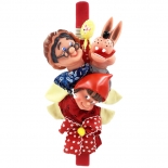 Χειροποίητη Πασχαλινή Λαμπάδα με 3 Κούκλες Κουκλοθεάτρου "Κοκκινοσκουφίτσα" (23.62)
