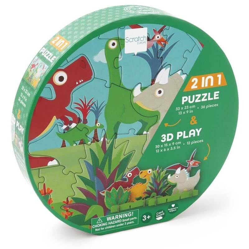 Παζλ 3D "Δεινόσαυροι" 2σε1 36-12 κομ - Scratch (6181202)