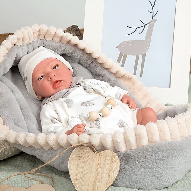Μωρό Νεογέννητο Reborn Erik 40 εκ με Γκρι Καλάθι - Munecas Arias (98108) Μωρό Νεογέννητο Reborn Erik 40 εκ με Γκρι Καλάθι - Munecas Arias (98108)
