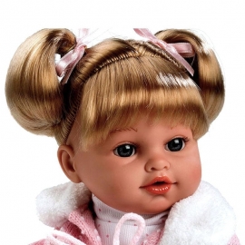 Κούκλα με Πιπίλα και 'Ηχους - Emma Ρόζ-33cm