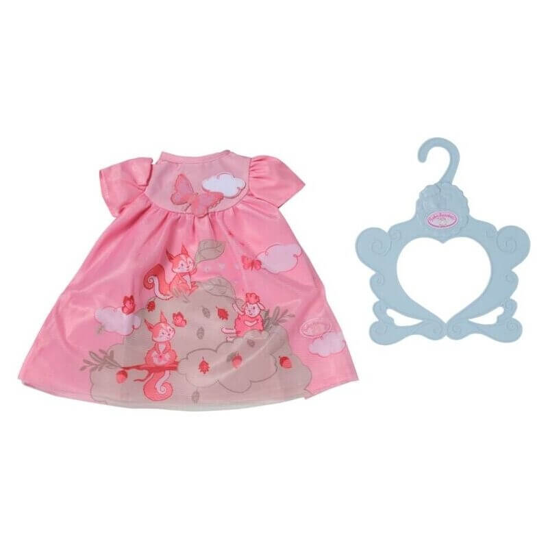 Φόρεμα για Κούκλα 43εκ Ροζ με Σκιουράκια - Baby Annabell (709603)