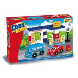 Unico Plus Τουβλάκια Βενζινάδικο - Cars for Kids 96 κομ.