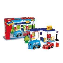 Unico Plus Τουβλάκια Βενζινάδικο - Cars for Kids 96 κομ.