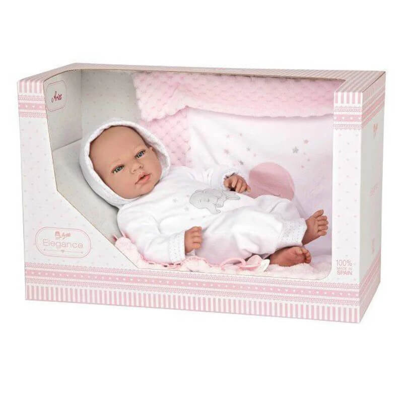 Μωρό Elegance Andie Rosa 40 εκ με ρεαλιστικό Βάρος και Κουβερτάκι - Munecas Arias (60643)Μωρό Elegance Andie Rosa 40 εκ με ρεαλιστικό Βάρος και Κουβερτάκι - Munecas Arias (60643)