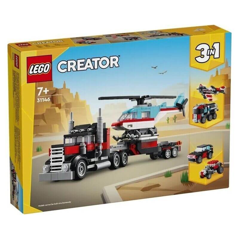 Lego Creator Φορτηγό Με Επίπεδη Καρότσα & Ελικόπτερο (31146)Lego Creator Φορτηγό Με Επίπεδη Καρότσα & Ελικόπτερο (31146)