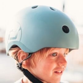 Παιδικό Κράνος S για Ποδήλατο & Πατίνι με Ενσωματωμένο Φωτάκι LED Steel - Scoot & Ride (96363)