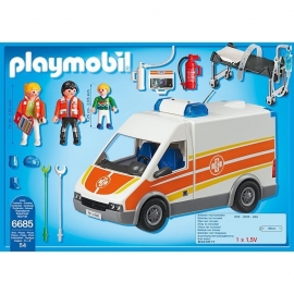 Playmobil Παιδιατρικη Κλινική - Ασθενοφόρο με Σειρήνα και Φάρο (6685)