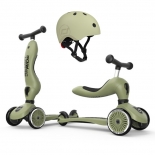 Σετ Scoot & Ride Πατίνι Highwaykick 1 & Κράνος S Olive