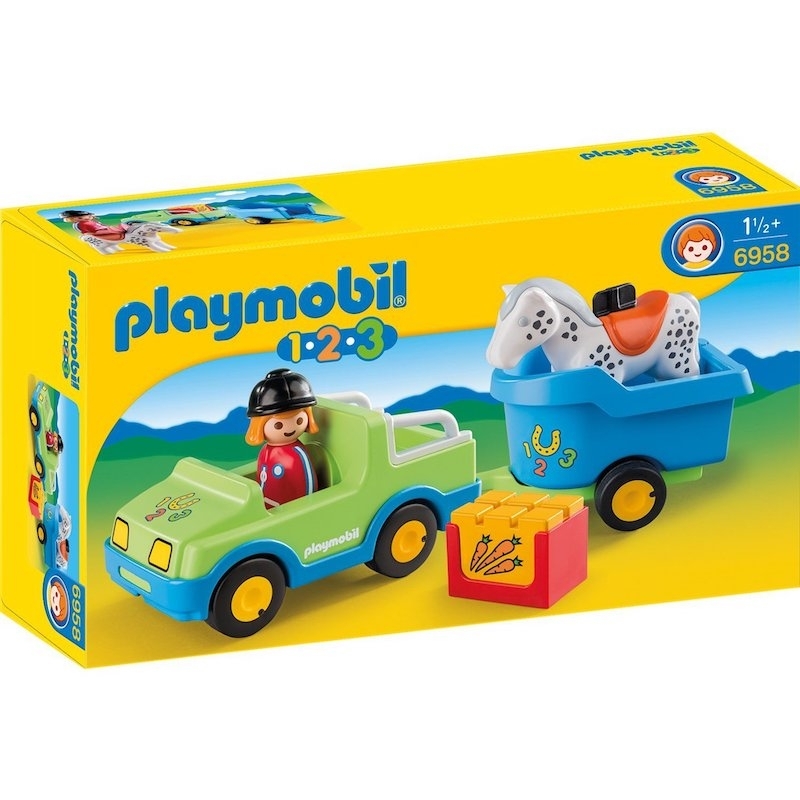 Playmobil 1.2.3 - Αυτοκίνητο με Τρέιλερ με Άλογο (6958)Playmobil 1.2.3 - Αυτοκίνητο με Τρέιλερ με Άλογο (6958)