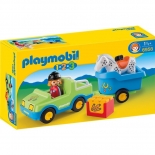 Playmobil 1.2.3 - Αυτοκίνητο με Τρέιλερ με Άλογο (6958)
