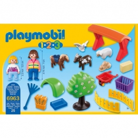 Playmobil 1.2.3 - Ζωάκια Φάρμας με Περίφραξη (6963)