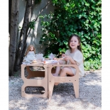 Πύργος Εκμάθησης 3 σε 1 Γκρί με Μαυροπίνακα - Larisa & Pumpkin