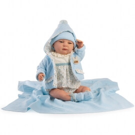 Μωρό Νεογέννητο Συλλεκτικό Reborn 50εκ με Κουβερτάκι Γαλάζιο - Berbesa (5309)