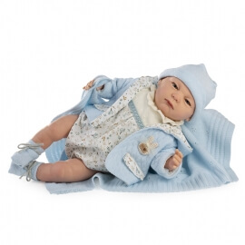 Μωρό Νεογέννητο Συλλεκτικό Reborn 50εκ με Κουβερτάκι Γαλάζιο - Berbesa (5309)