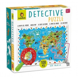 Detective Puzzle Παγκόσμιος Χάρτης με τα Ζώα του Κόσμου 108 κομ - Ludattica (21887)Detective Puzzle Παγκόσμιος Χάρτης με τα Ζώα του Κόσμου 108 κομ - Ludattica (21887)