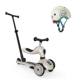 Σετ Scoot & Ride Πατίνι Highwaykick 1 Push & Κράνος XXS Ash