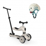 Σετ Scoot & Ride Πατίνι Highwaykick 1 Push & Κράνος XXS Ash