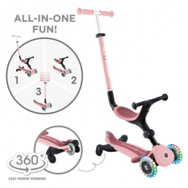 Πατίνι - Περπατούρα 3σε1 Globber Scooter Go-Up Active Lights Pastel Pink (749-310)