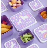 Σετ 4 Δοχεία Φαγητού Lunch & Snack Box Unicorn Dreams - A Little Lovely Company (SBSEUD73)