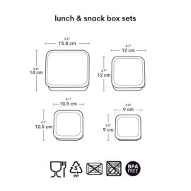 Σετ 4 Δοχεία Φαγητού Lunch & Snack Box Unicorn Dreams - A Little Lovely Company (SBSEUD73)