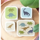 Σετ 4 Δοχεία Φαγητού Lunch & Snack Box Dinosaurs - A Little Lovely Company (SBSEDI38)