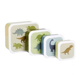 Σετ 4 Δοχεία Φαγητού Lunch & Snack Box Dinosaurs - A Little Lovely Company (SBSEDI38)