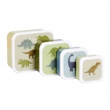 Σετ 4 Δοχεία Φαγητού Lunch & Snack Box Dinosaurs - A Little Lovely Company (SBSEDI38)