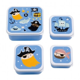 Σετ 4 Δοχεία Φαγητού Lunch & Snack Box Pirates - A Little Lovely Company (SBSEPI80)