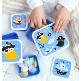 Σετ 4 Δοχεία Φαγητού Lunch & Snack Box Pirates - A Little Lovely Company (SBSEPI80)