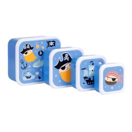 Σετ 4 Δοχεία Φαγητού Lunch & Snack Box Pirates - A Little Lovely Company (SBSEPI80)