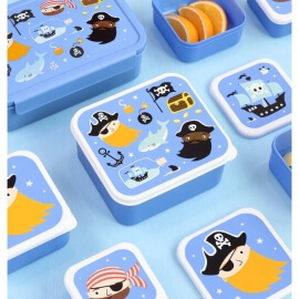 Σετ 4 Δοχεία Φαγητού Lunch & Snack Box Pirates - A Little Lovely Company (SBSEPI80)