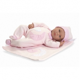 Μωρό με Ήχους και Κουβέρτα "Lois" Ρόζ 45 cm