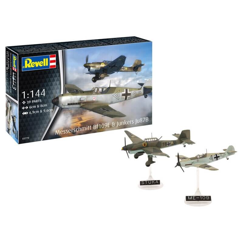 Σετ Πολεμικά Αεροπλάνα Messerschmitt Bf109E & Junkers Ju 87B Stuka 1/144 - Revell (03770)Σετ Πολεμικά Αεροπλάνα Messerschmitt Bf109E & Junkers Ju 87B Stuka 1/144 - Revell (03770)