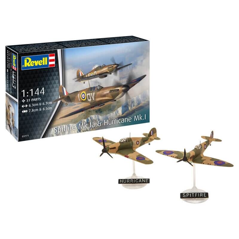 Σετ Πολεμικά Αεροπλάνα Suprmarine Spitfire Mk.Ia & Hawker Hurricane Mk.I  1/144 - Revell (03771)Σετ Πολεμικά Αεροπλάνα Suprmarine Spitfire Mk.Ia & Hawker Hurricane Mk.I  1/144 - Revell (03771)