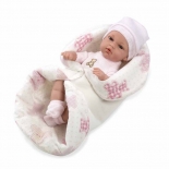 Μωρό Βινυλίου με Υπνόσακο Κουβερτάκι "Natal" Ρόζ 33cm