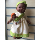 Κούκλα "Maria" με Μωράκι και μπεζ Φόρεμα 45cm