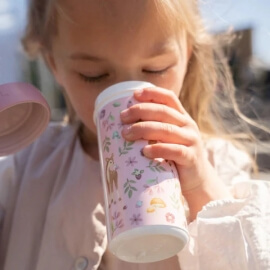 Στεγανό Ποτήρι με Καπάκι 300ml Fairy Garden - Little Dutch (107420065406)