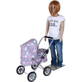 Καρότσι Κούκλας Mini Lili Star Grey Pink - Knorrtoys (63344)