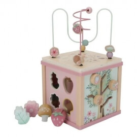 Ξύλινος Κύβος Δραστηριοτήτων Ροζ Fairy Garden - Little Dutch (7331)