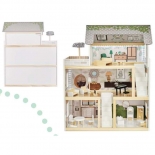 Ξύλινο Κουκλόσπιτο με Έπιπλα & Φωτισμό LED - Ikonka (ΚΧ5944)