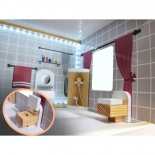 Ξύλινο Κουκλόσπιτο με Έπιπλα & Φωτισμό LED - Ikonka (ΚΧ6201)