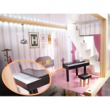 Ξύλινο Κουκλόσπιτο με Έπιπλα & Φωτισμό LED - Ikonka (ΚΧ6201)