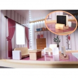 Ξύλινο Κουκλόσπιτο με Έπιπλα & Φωτισμό LED - Ikonka (ΚΧ6201)